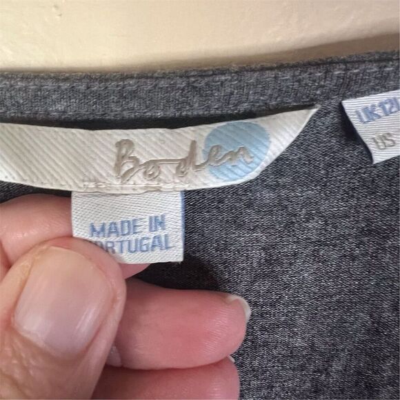 Boden Women's Gray Napoli Midi‎ Dress Size 8 A-Line Short Sleeve Preppy Classic - Picture 3 of 8